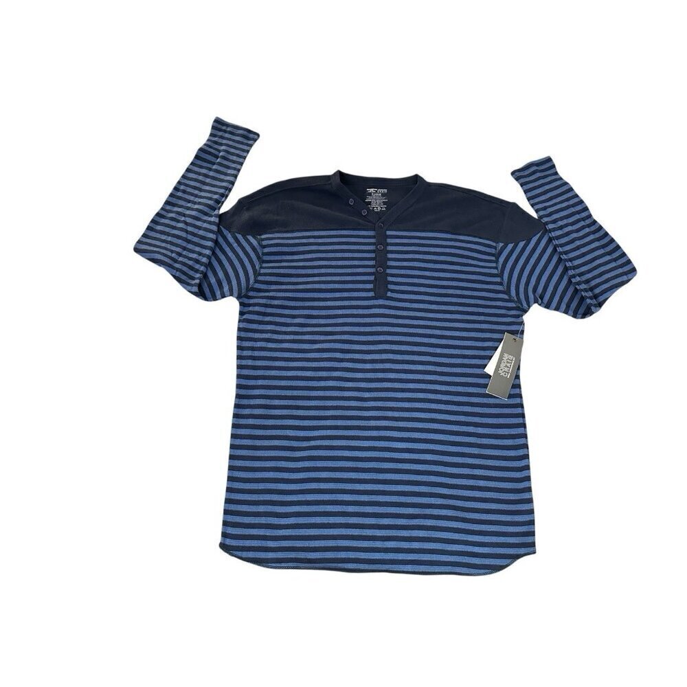 Jordan Craig Shirt Mens Long Sleeve Knit Thermal Striped Size XL New